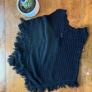 Julie's Closet Black Crochet Shawl